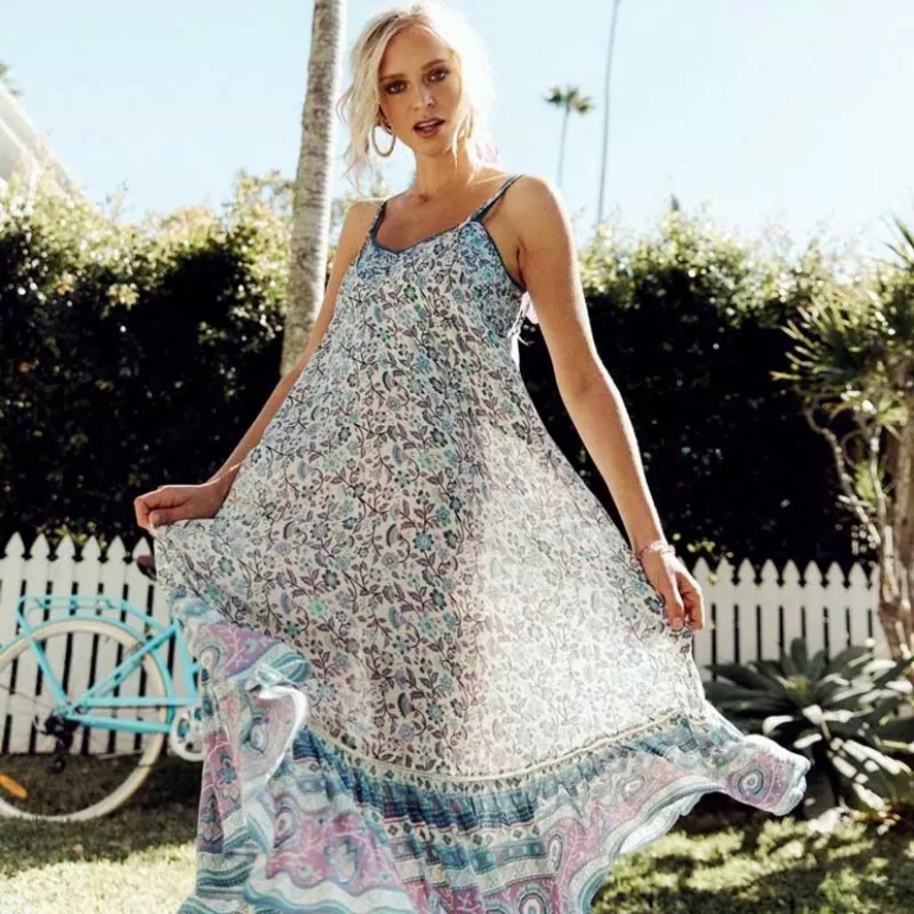 SOLD OUT Gabriella Boho Floral Maxi Tank Summer Dress - Picture 5 of 10